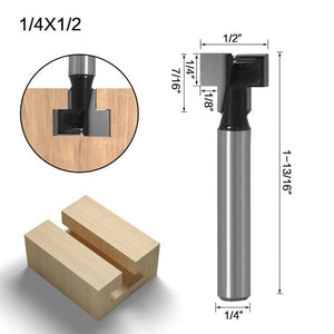 Planet Gates 6.35x12.7mm 1/4" 6mm 8mm Shank T-Slot Cutter Router Bit Set Hex Bolt Key Hole Bits T Slotting Milling Cutter For Wood Woodworking