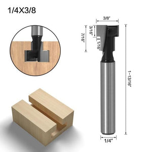 Planet Gates 6.35x9.52mm 1/4" 6mm 8mm Shank T-Slot Cutter Router Bit Set Hex Bolt Key Hole Bits T Slotting Milling Cutter For Wood Woodworking