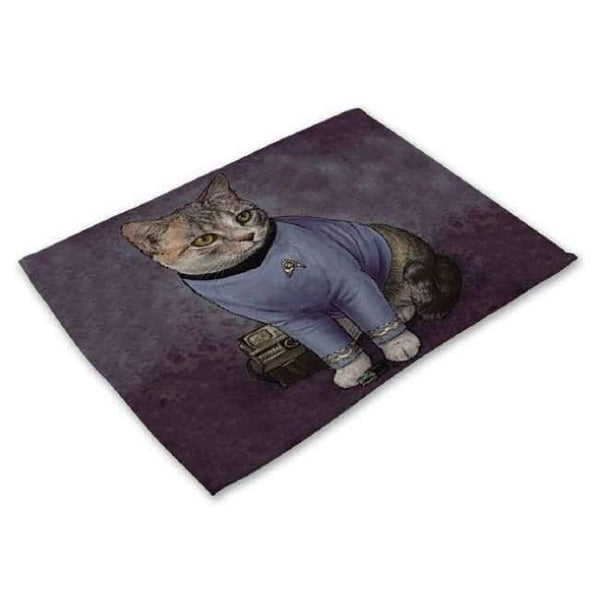 Planet Gates 6 / 42X32CM Designs Cartoon Cat Table Mats For Dining Table Mermaid King Bowl Tableware Pad Coaster Kitchen Accessories Retro