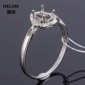 Planet Gates 6.5 / Solid 14k White Gold 14k Rose Gold Natural Diamonds Ring 4x6mm Oval Cut Semi Mount Engagement Ring for Women Yellow White Gold Accept Resize