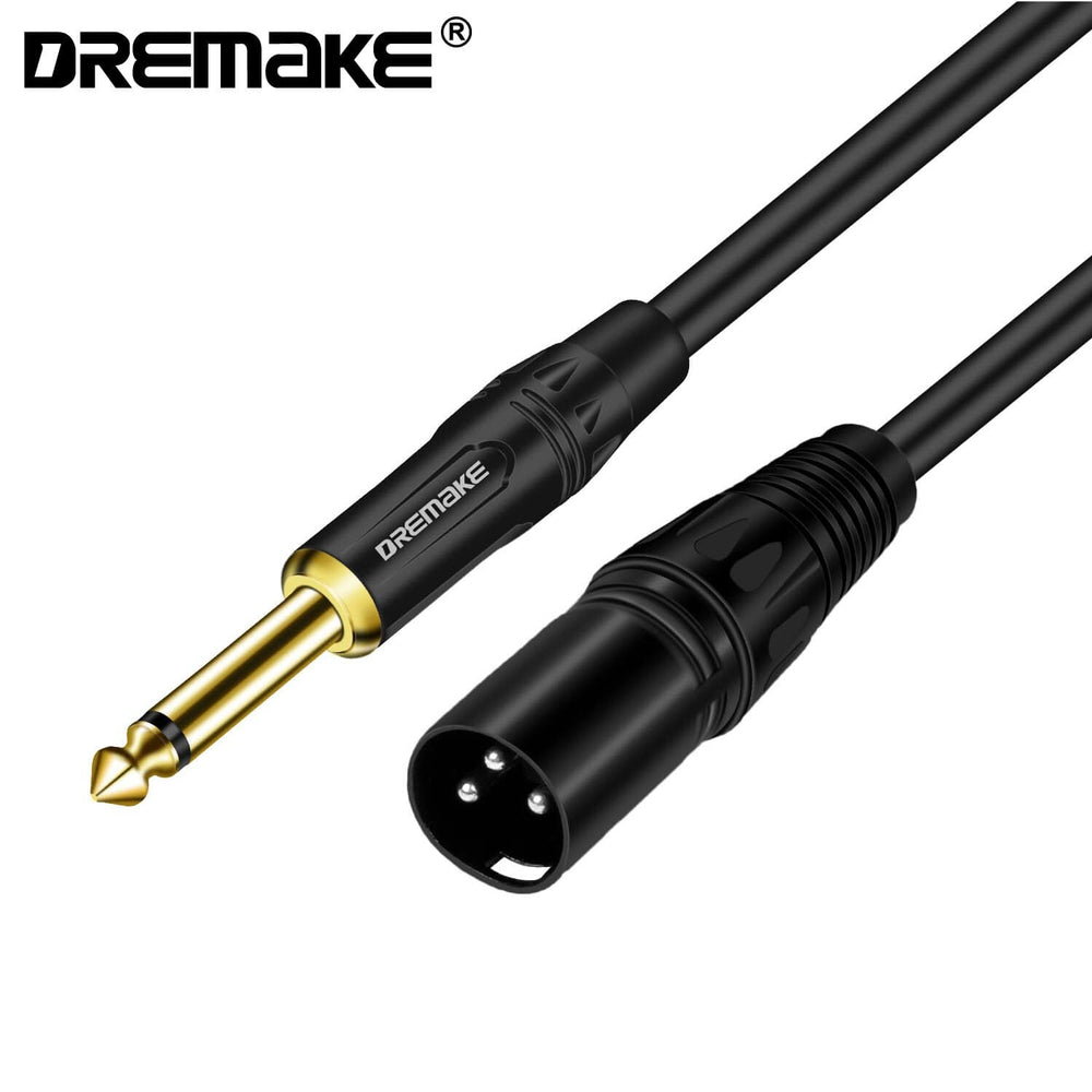 Planet Gates 6.5mm/6.35 mm 1/4 Inch TS Male to XLR Male Audio Stereo Mic Cable Mono 1/4'' to XLR Cable for Speaker, Stage, Pro Audio