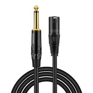 Planet Gates 6.5mm/6.35 mm 1/4 Inch TS Male to XLR Male Audio Stereo Mic Cable Mono 1/4'' to XLR Cable for Speaker, Stage, Pro Audio