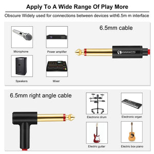 Planet Gates 6.5mm Jack Guitar Cable 6.5mm to 6.5mm Male to Male Audio Cable 1m 2m 3m 5m 10m 15m for Guitar Mixer Amplifier Bass 6.35mm Cable