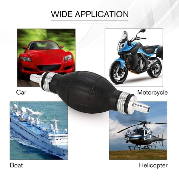 Planet Gates 6/8/10/12mm Car Universal Fuel Pump Rubber Manual Transfer Liquid Gasoline Petrol Diesel Hand Primer Bulb Tube Aluminum