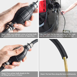 Planet Gates 6/8/10/12mm Car Universal Fuel Pump Rubber Manual Transfer Liquid Gasoline Petrol Diesel Hand Primer Bulb Tube Aluminum