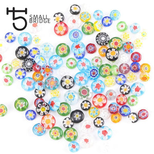 Planet Gates 6 8 10mm Murano Lampwork Flower Beads For Jewelry Making Diy Crafts Accessories Multicolor Round Glass Beads Wholesale Q601