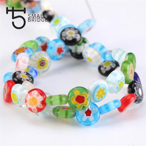 Planet Gates 6 8 10mm Murano Lampwork Flower Beads For Jewelry Making Diy Crafts Accessories Multicolor Round Glass Beads Wholesale Q601