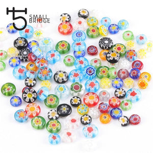 Planet Gates 6 8 10mm Murano Lampwork Flower Beads For Jewelry Making Diy Crafts Accessories Multicolor Round Glass Beads Wholesale Q601