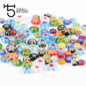 Planet Gates 6 8 10mm Murano Lampwork Flower Beads For Jewelry Making Diy Crafts Accessories Multicolor Round Glass Beads Wholesale Q601