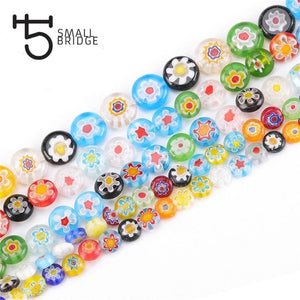 Planet Gates 6 8 10mm Murano Lampwork Flower Beads For Jewelry Making Diy Crafts Accessories Multicolor Round Glass Beads Wholesale Q601
