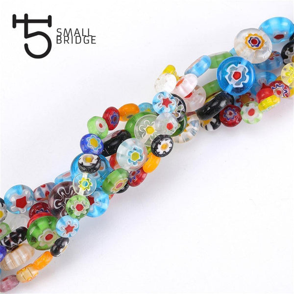 Planet Gates 6 8 10mm Murano Lampwork Flower Beads For Jewelry Making Diy Crafts Accessories Multicolor Round Glass Beads Wholesale Q601
