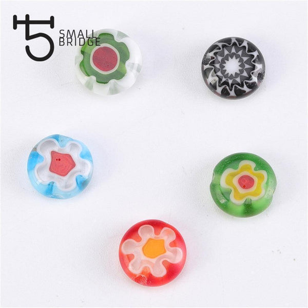 Planet Gates 6 8 10mm Murano Lampwork Flower Beads For Jewelry Making Diy Crafts Accessories Multicolor Round Glass Beads Wholesale Q601