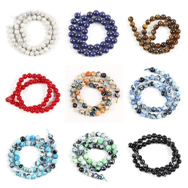 Planet Gates 6 8 10mm Natural Stone Beads for jewelry making Diy Bracelet Lapis lazuli Tiger Eye Howlite Beads Round loose Beads Wholesale