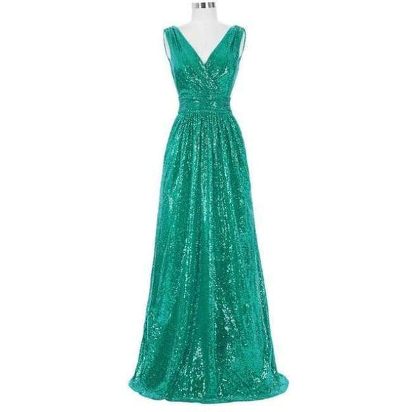 Planet Gates 6 as picture / 10 / China Kate Kasin Long Bridesmaid Dresses Red Silver Pink Black Gold Sequins Wedding Party Dresses for Bridesmaids 2018 Prom Gown Green