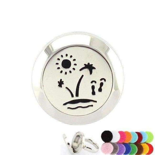 Planet Gates 6 / beach 20mm Silver Flower of Life Ring Aromatherapy/Essential Oils 316L S.Steel Perfume Diffuser Locket Ring Fashion 2018 with Free Pad