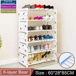 Planet Gates 6-Bear Multi Layer Shoe rack Non-woven fabric Easy Assemble organize Storage Shelf Shoe cabinet fashion bookshelf Living Room Furniture