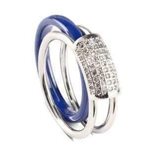 Planet Gates 6 / Blue Silver 2 pcs/Set Hot Sale Fashion 585 Gold Rings With Bling Rhinestone 2 Layer Black White Detachable Ceramic Rings for Women Jewelry