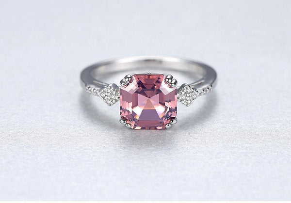 Planet Gates 6 / Brown Morganite Ring Wedding Ring Pure Solid 925 Sterling Silver Fine Jewelry Brown Ring