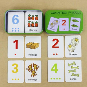 Planet Gates 6 / China Fruit Animal Cognition Card Puzzle Game For Baby Toddler Montessori Matching Game 3D Jigsaw Kids Early Learning Educational Gift