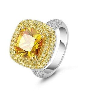 Planet Gates 6 / Citrine 925 Sterling Silver Citrine Diamonds Wedding Engagement Cocktail Party For Women Ring Jewelry Wholesale
