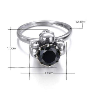 Planet Gates 6 / Clear F.I.N.S Gothic 925 Sterling Silver Skull Rings Punk Black Clear Cubic Zirconia Unisex Wedding Rings Vintage Jewelry Bijoux Femme