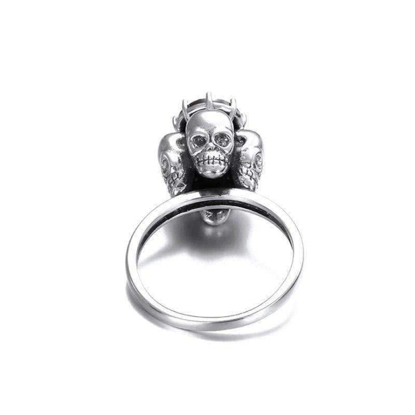 Planet Gates 6 / Clear F.I.N.S Gothic 925 Sterling Silver Skull Rings Punk Black Clear Cubic Zirconia Unisex Wedding Rings Vintage Jewelry Bijoux Femme