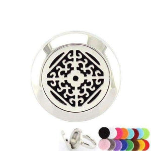 Planet Gates 6 / cross 20mm Silver Flower of Life Ring Aromatherapy/Essential Oils 316L S.Steel Perfume Diffuser Locket Ring Fashion 2018 with Free Pad