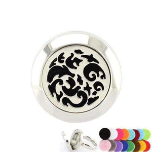 Planet Gates 6 / drong 20mm Silver Flower of Life Ring Aromatherapy/Essential Oils 316L S.Steel Perfume Diffuser Locket Ring Fashion 2018 with Free Pad
