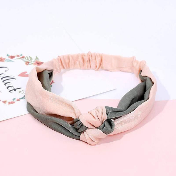 Fashion Women Elegant Soft Headband Vintage Cross Knot Elastic Hair Bands  Solid Girls Hairband Hair Accessories