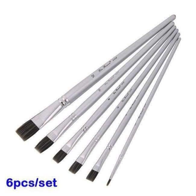 Planet Gates 6 oblate 6/18Pcs Paint Brushes Set for Artist Professional Painting Supplies/Nylon Hair Oil Watercolor Paint Brush Art Supplies