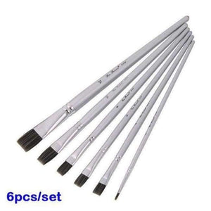 Planet Gates 6 flat top 6/18Pcs Paint Brushes Set for Artist Professional Painting Supplies/Nylon Hair Oil Watercolor Paint Brush Art Supplies