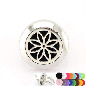 Planet Gates 6 / flowers 20mm Silver Flower of Life Ring Aromatherapy/Essential Oils 316L S.Steel Perfume Diffuser Locket Ring Fashion 2018 with Free Pad