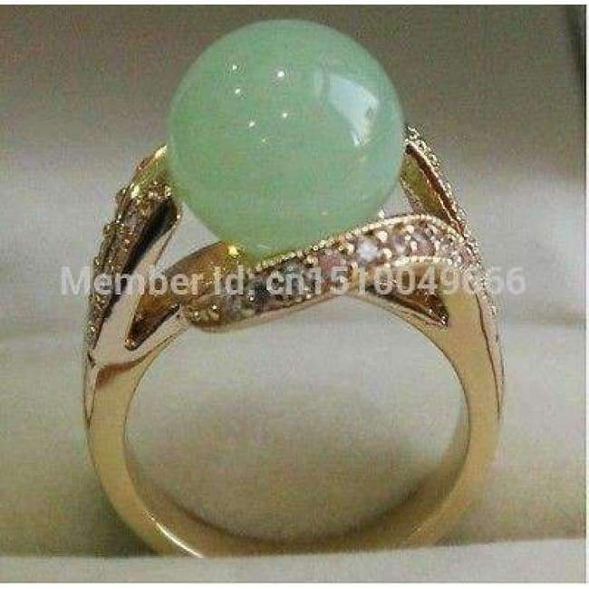 Planet Gates 6 FREE SHIPPING  Pretty 12MM Green STONE Women' s Ring Size 8
