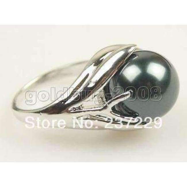 Planet Gates 6 Genuine Freshwater Cultured Black Pearl Ring
