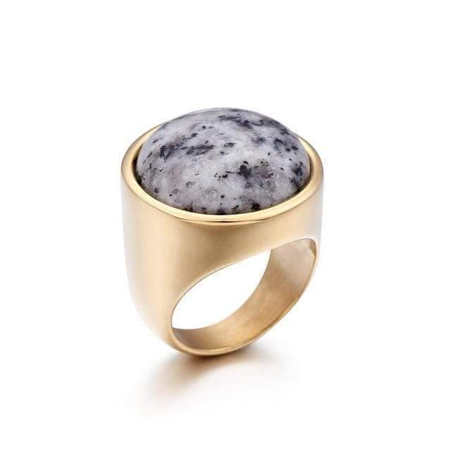 Planet Gates Lady Fashion Big Marble Color Stone Rings Women Size 6-9 Antique Silver & Gold Wedding Rings Party Jewelry