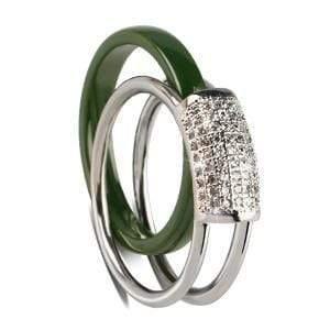 Planet Gates 6 / Green Silver 2 pcs/Set Hot Sale Fashion 585 Gold Rings With Bling Rhinestone 2 Layer Black White Detachable Ceramic Rings for Women Jewelry