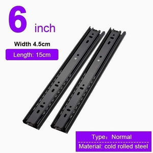 Drawer Slide Rail 4-24 Inch Ball Bearing Three Fold Full Extended Furniture Hardware