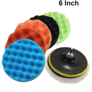 Buffing Pad 4''5''6''7'' inch Car Sponge Polishing Pad Kit M10 M14 Thread Abrasive Polisher Drill Adapter Waxing Tools Accessory