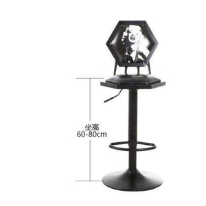 Planet Gates 6 Iron art bar chair. European-style bar chair lifting high footstool. Household backrest stool.