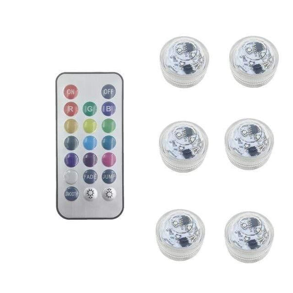 Waterproof Submersible LED Light RGB Underwater Bath Light For Wedding Tea Light Vase Bowl Party Xmas Holiday Decoration