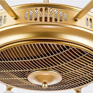 Planet Gates 6 лампи / вентилаторна лампа Американски таванни вентилатори в златен плат със светлина за осветление на хотелско фоайе и електрически вентилатор с двойна функция