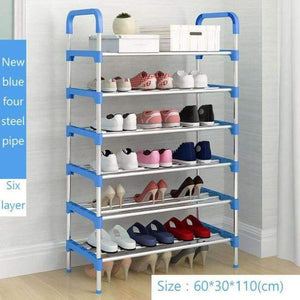 Planet Gates 6-Layers-blue Shoe Rack Easy Assembled Plastic Multiple layers Shoes Shelf Storage Organizer Stand Shoe cabinet Fashion living room furniture