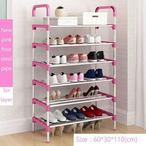 Planet Gates 6-Layers-pink Shoe Rack Easy Assembled Plastic Multiple layers Shoes Shelf Storage Organizer Stand Shoe cabinet Fashion living room furniture