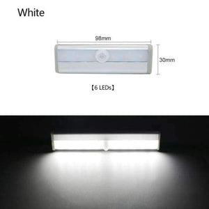 Planet Gates 6 Leds Cool White Led Night Light PIR Sensor Led Cabinet Light Wireless Body Detection Closet Indoor Night Lighting Wall Lamp Bar Kitchen Stairway