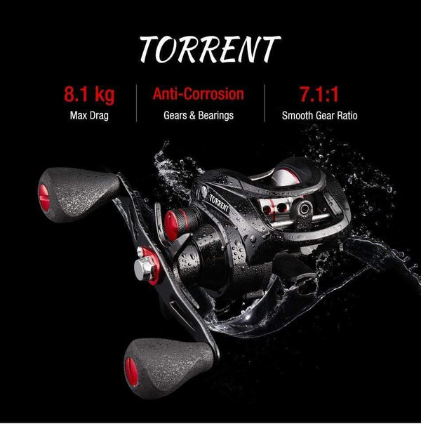 Planet Gates 6 / Left Hand / China Torrent Baitcasting Reel With Extra Light Spool 8.1kg Carbon Drag 7.1:1 Gear Ratio Saltwater Freshwater Fishing Reel