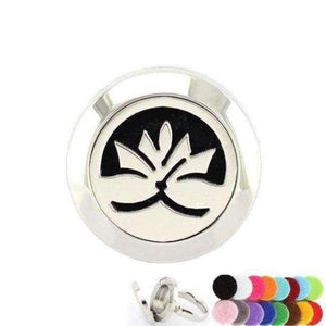 Planet Gates 6 / lotus 20mm Silver Flower of Life Ring Aromatherapy/Essential Oils 316L S.Steel Perfume Diffuser Locket Ring Fashion 2018 with Free Pad