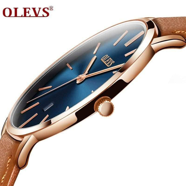 Planet Gates 6 Men Watches Luxury  Quartz Genuine Leather Strap Minimalist  Wrist Watches Waterproof High Quality Relogio