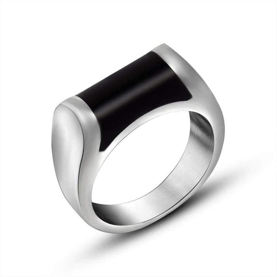 Planet Gates 6 Men Women Black Enamel Stainless Steel Plain Wedding Engagement Ring Band U.S.Size