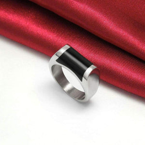 Planet Gates 6 Men Women Black Enamel Stainless Steel Plain Wedding Engagement Ring Band U.S.Size