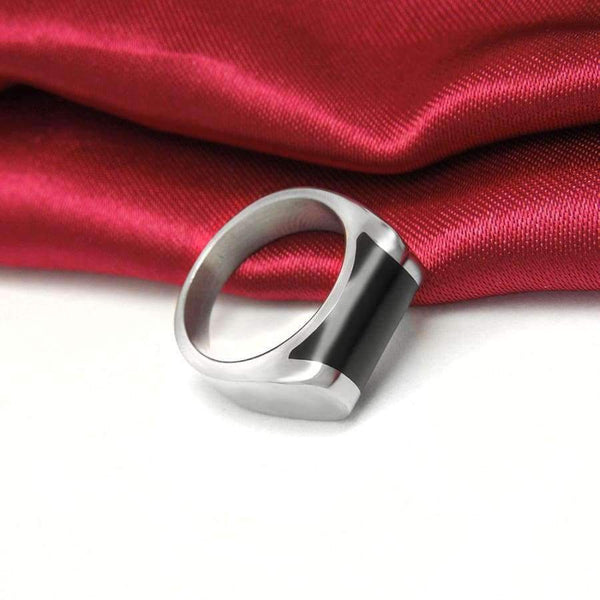 Planet Gates 6 Men Women Black Enamel Stainless Steel Plain Wedding Engagement Ring Band U.S.Size